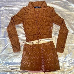 Coyote Lace Shirt and Skirt from Jaded London